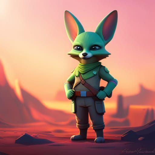 Fennec Shand Toddler: Pixar-Style 3D Digital Art