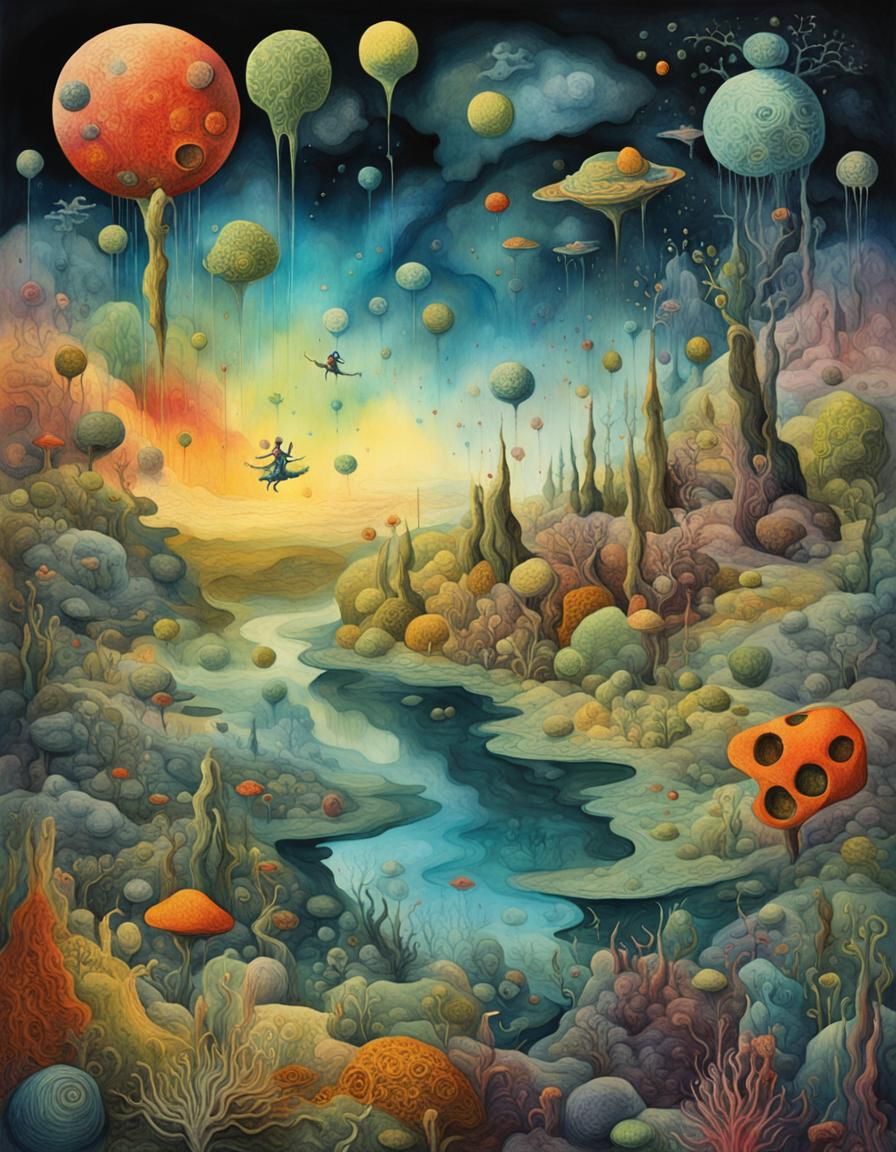 Surreal Dreamscape Inspired by Max Ernst