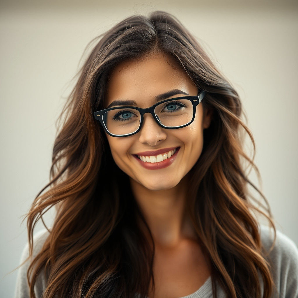 Warm Portrait of Woman with Glasses in Natural Light