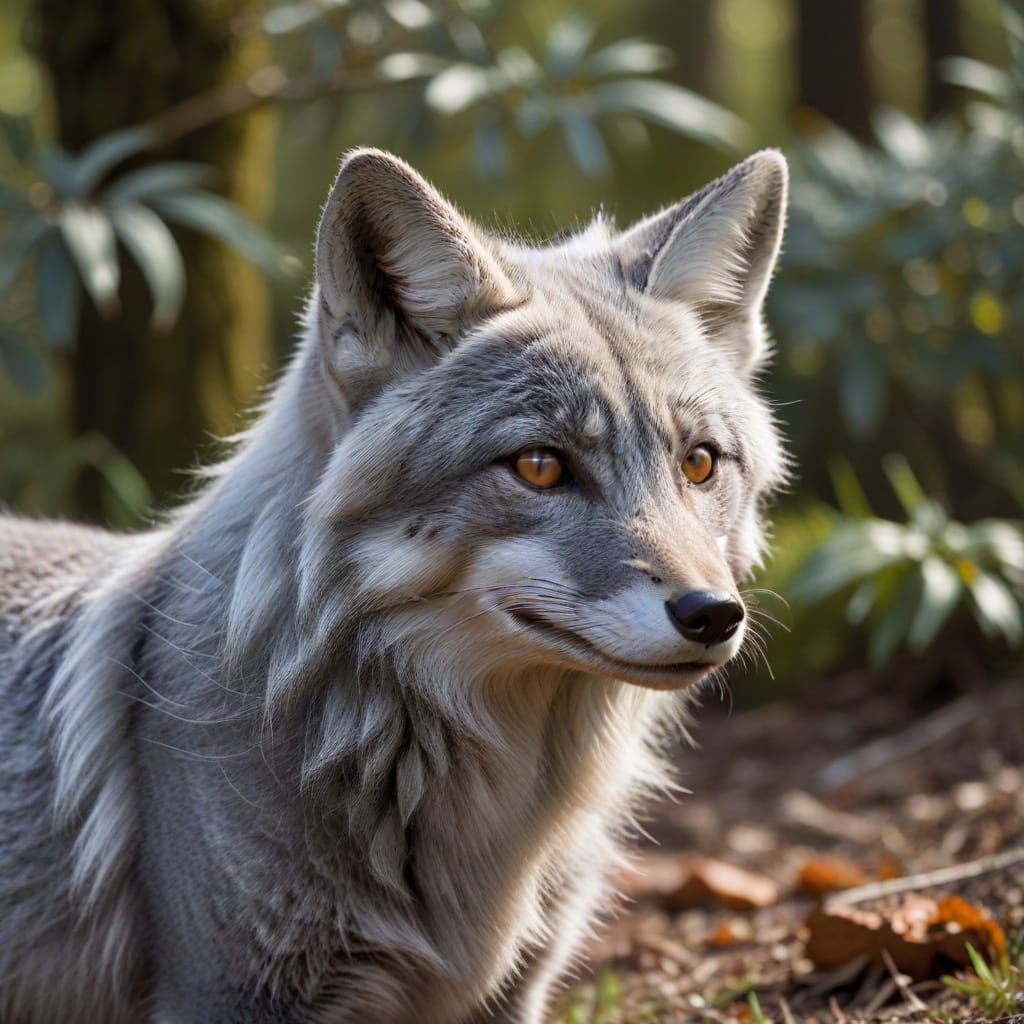 Elegant Silver Fox Portrait