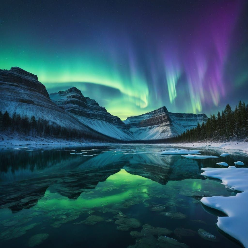 Surreal Panorama of Earth's Wonders in Vibrant Hues