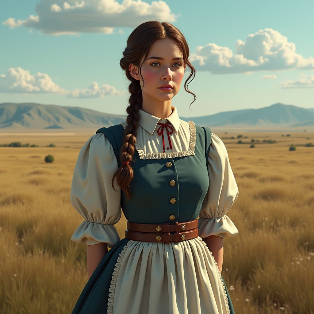 American Settler Portrait in 1872 Attire