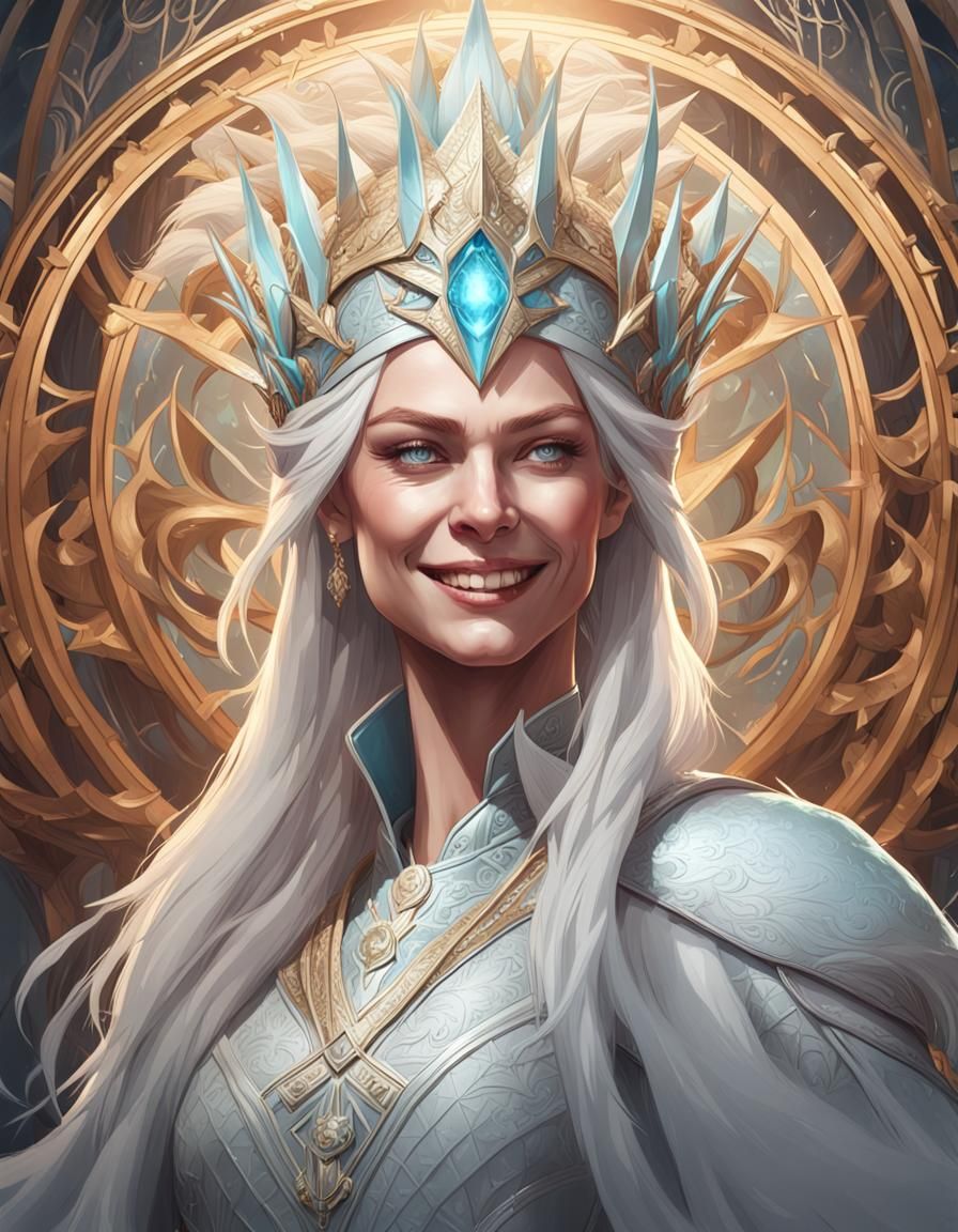 White Witch Portrait in Art Nouveau Style