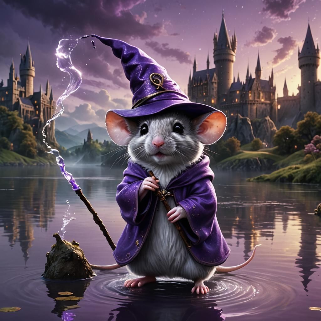 Mouse Wizard Accidentally Creates Waterspout in Splash Art