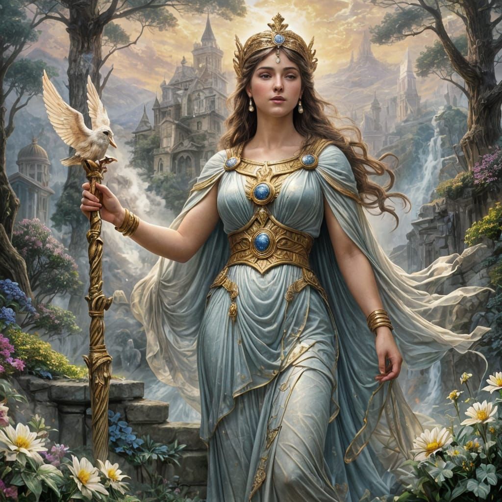 Ethereal Athena: Goddess of Wisdom in Fantasy Art