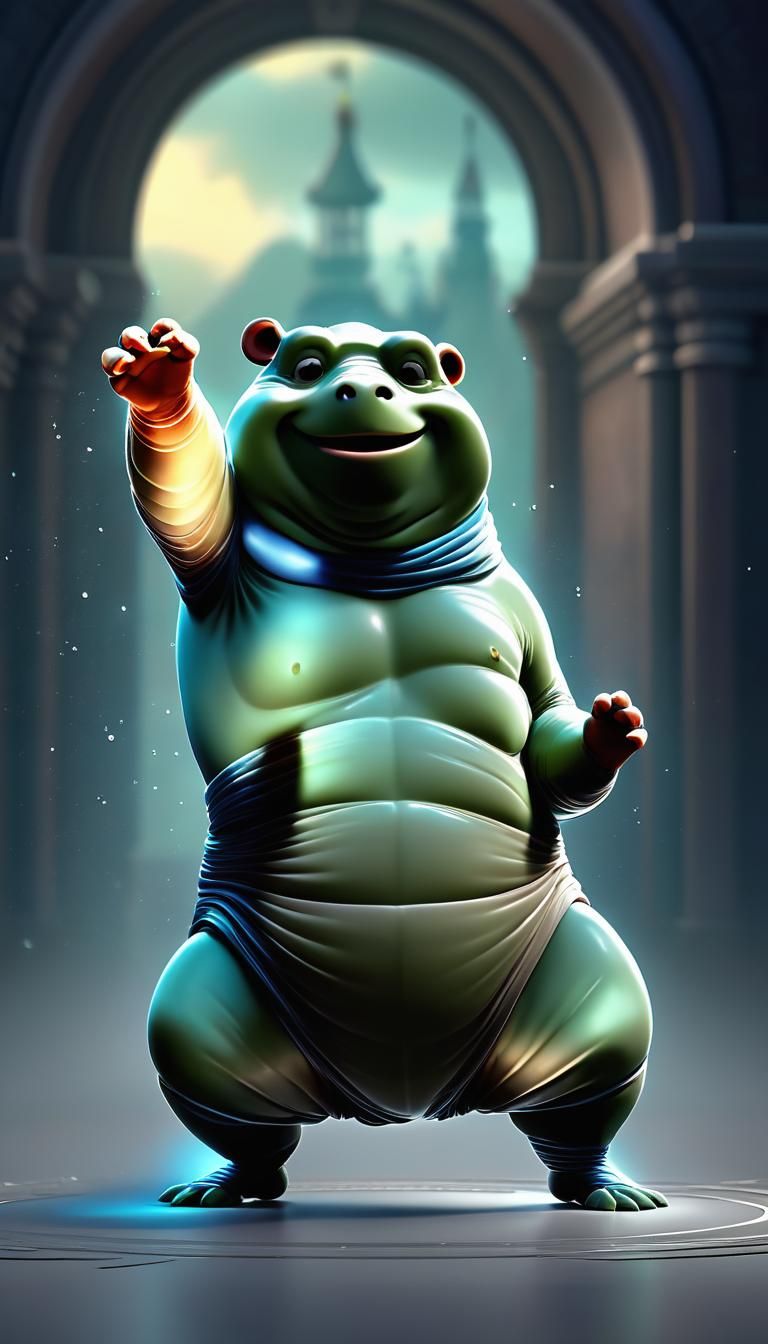 Vitruvian Tardigrade Ballet in 3D Digital Art