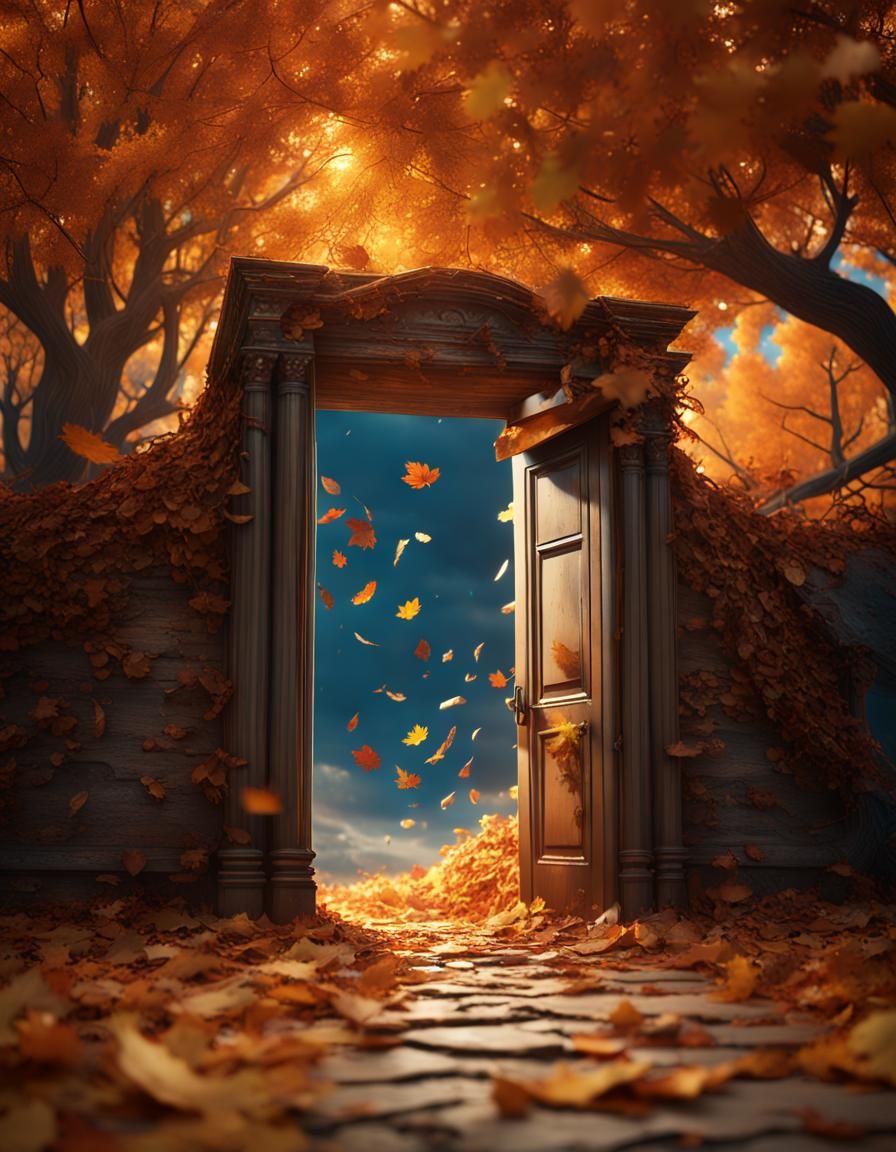 Autumn Book Portal: Detailed Matte Painting