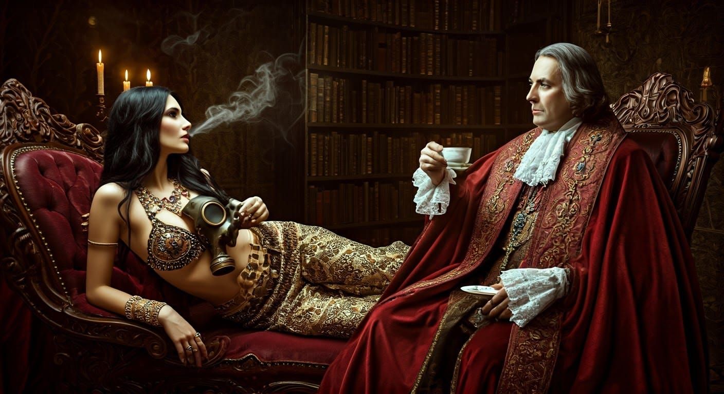 Surreal Scene in Dark Romantic Style