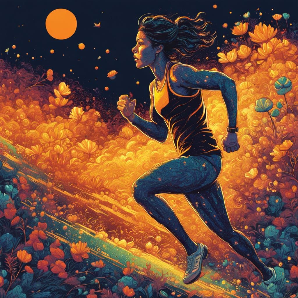 Abstract Pop Art Runner in Motion