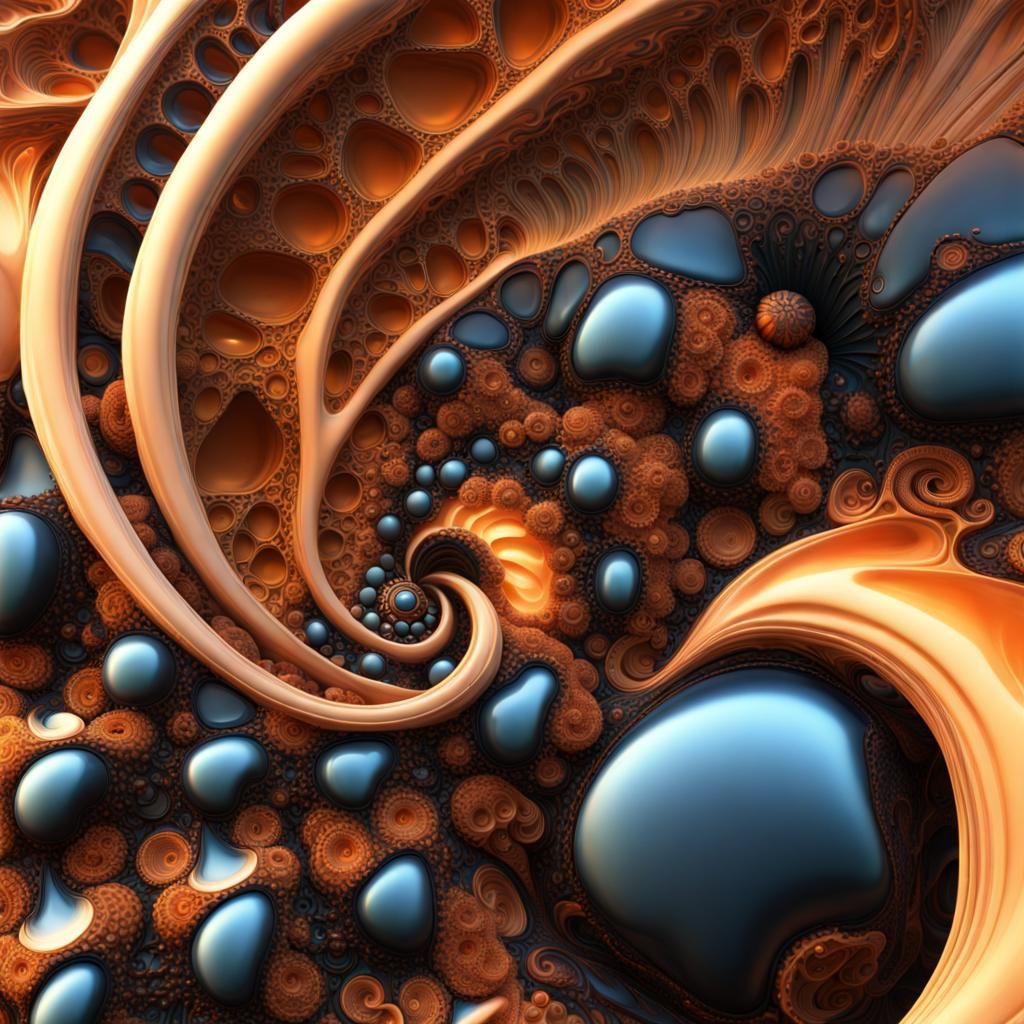 Complex Abstract Image with Magical Particles