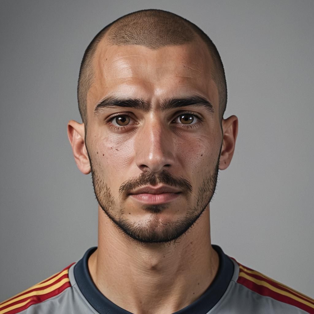 Detailed Portrait of Soccer Player in Studio Lighting