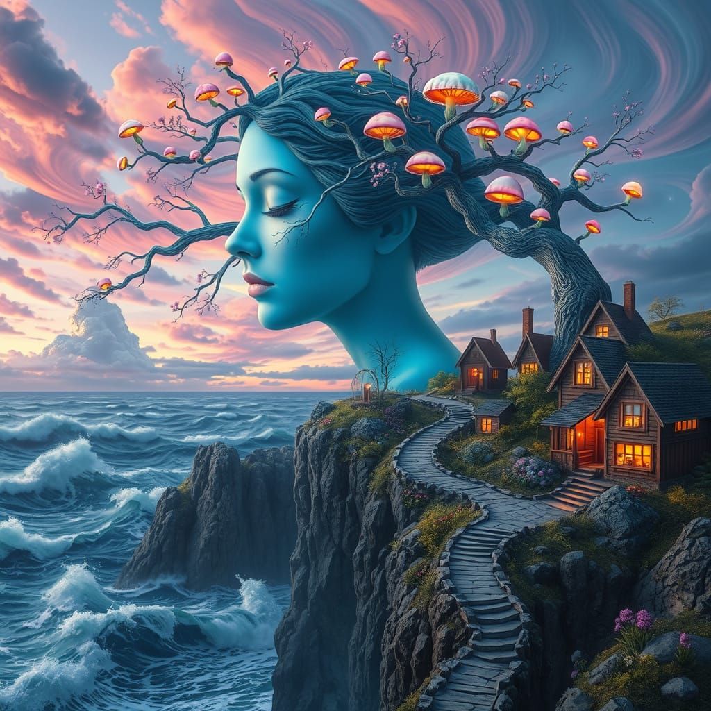 “ Surreal Tree Artwork featuring a fantastical landscape nc “ (LEO-FlowState-1.5 UpScale)
Surreal digital artwork featur...