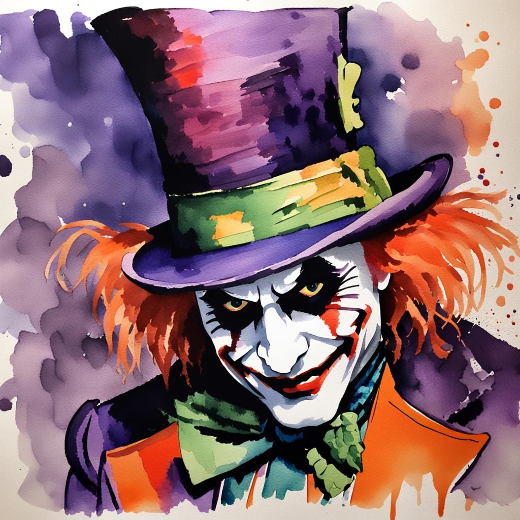 Expressive Post-impressionist Portrait of the Joker as Mad H...