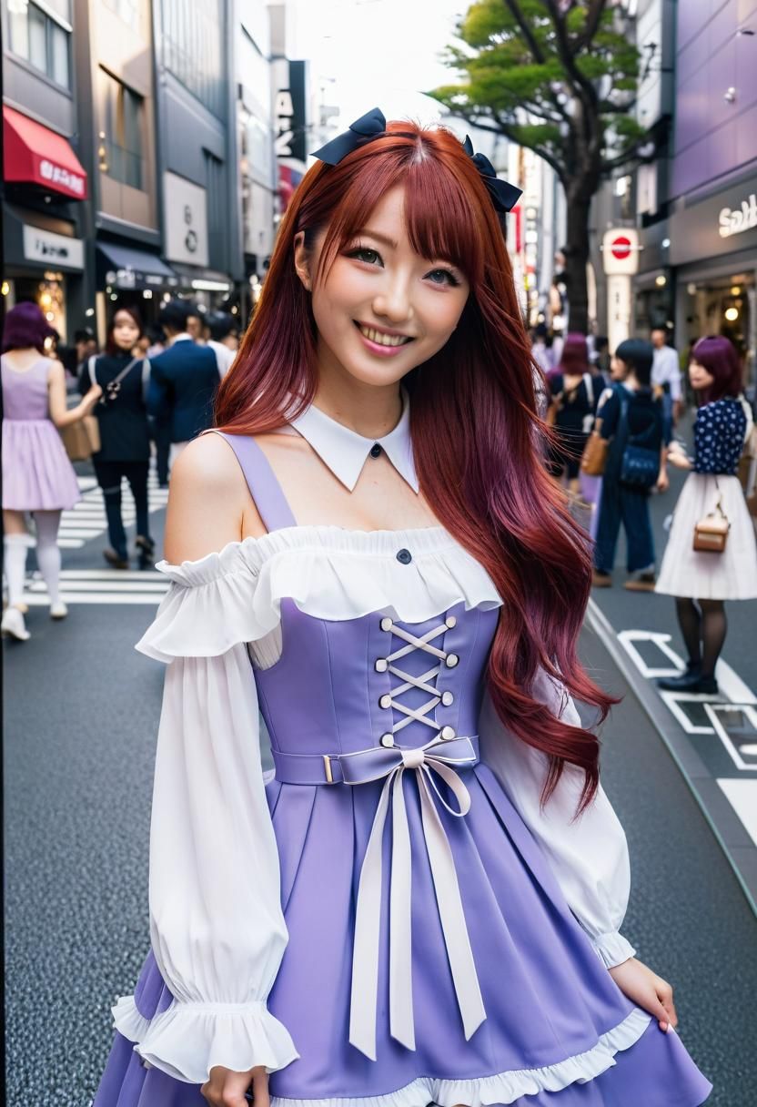 Petite Japanese Girl in Harajuku: Cinematic Film Still