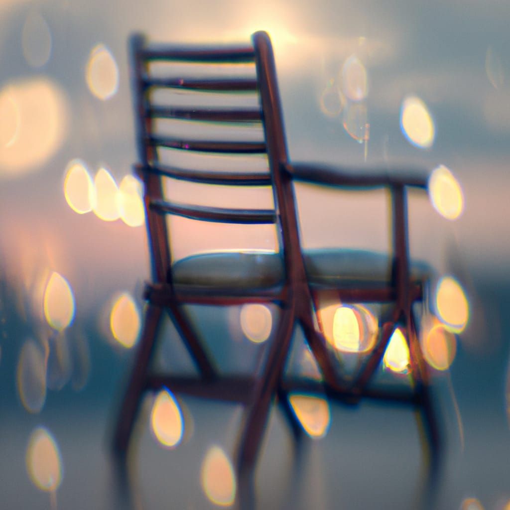 3D Rendered Chair with Bokeh and Natural Lighting
