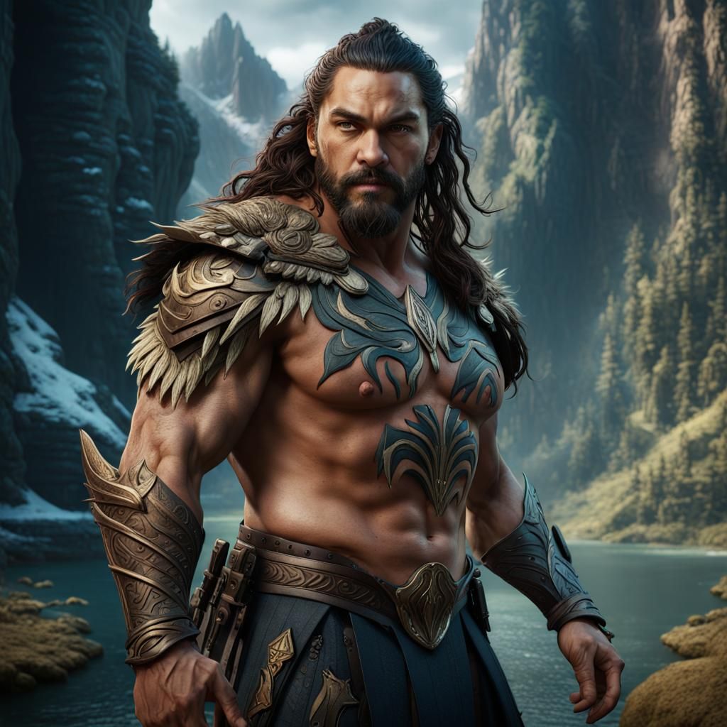 Detailed Matte Painting of Jason Mamoa