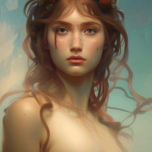 Poseidon's Daughter: Hyperdetailed Portrait in Unreal Engine...