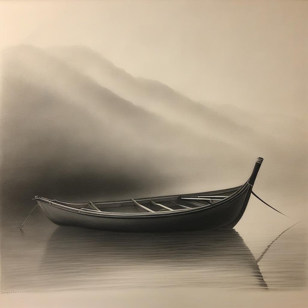 Graphite Drawing on Cotton Paper with Smoke