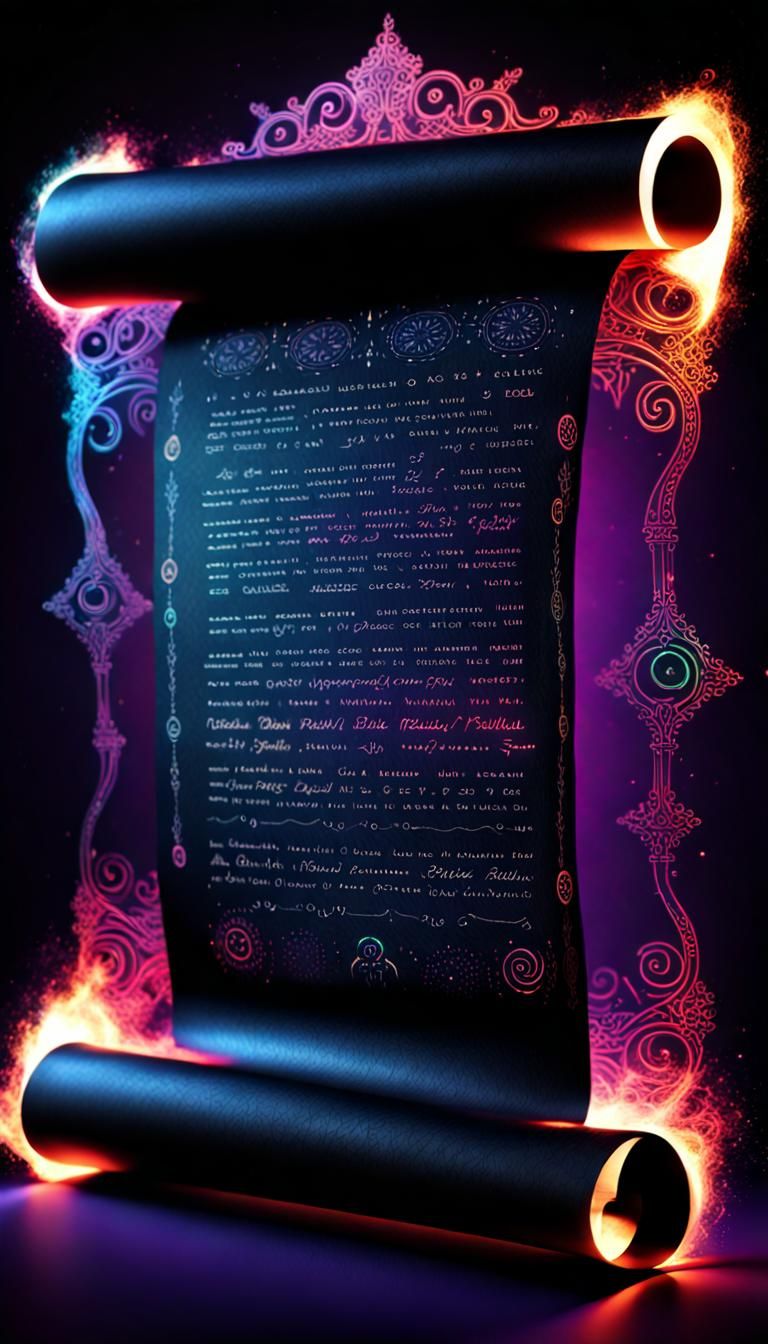 Magical Scroll with UV Inscriptions in Octane Render