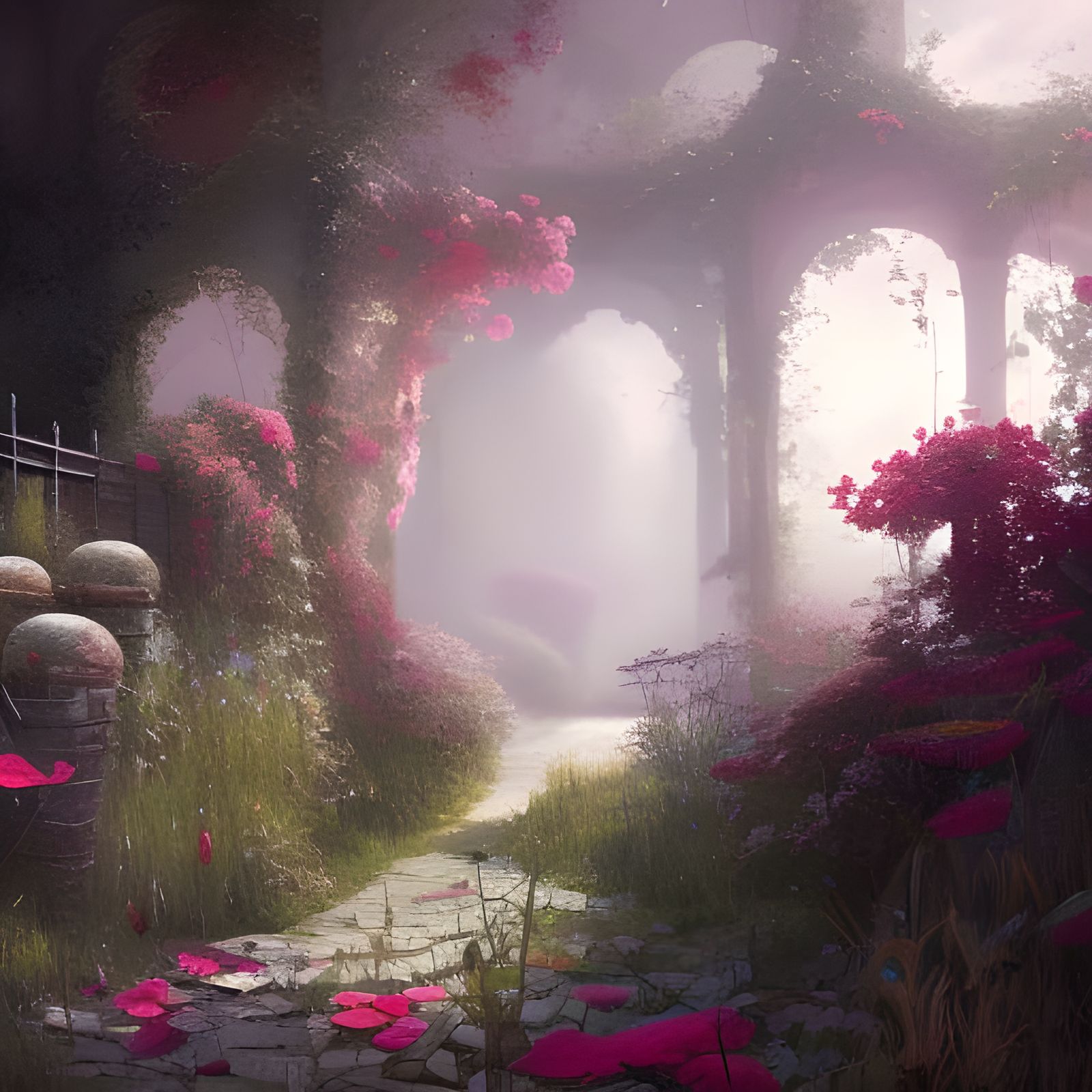 Secret Flower Garden Concept Art in Deep Color