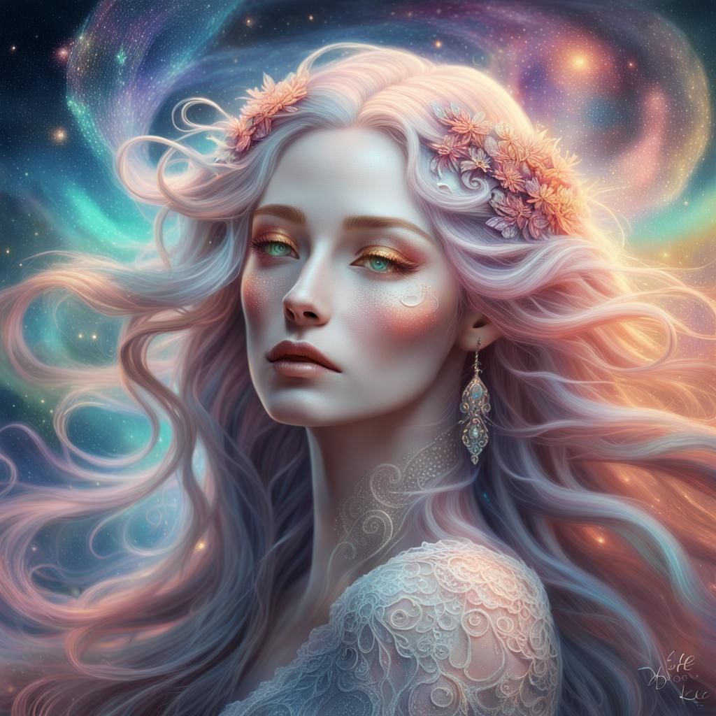 Ethereal Being Portrait in Whimsical Fantasy Style