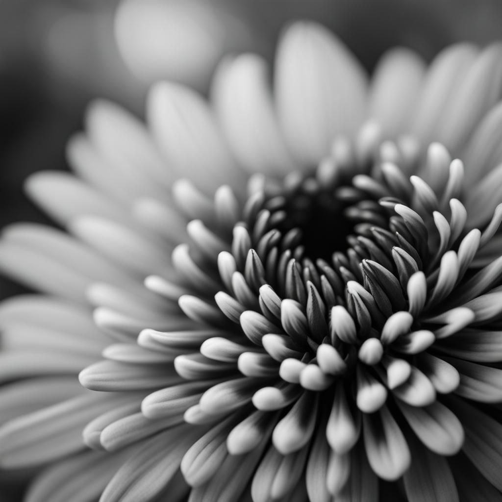 Black and White Flowers with Colorful Bokeh Background