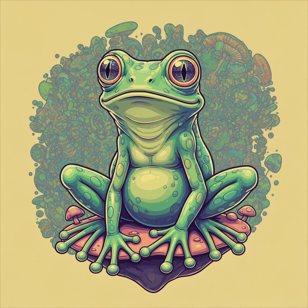 Psychedelic Stochastic Frogman in Digital Illustration