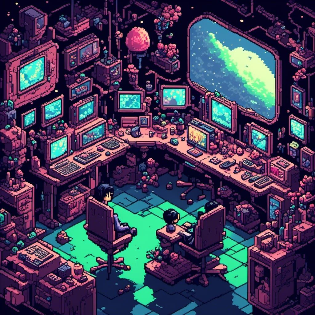 Sci-Fi Blob Creature in Spacecraft Control Room