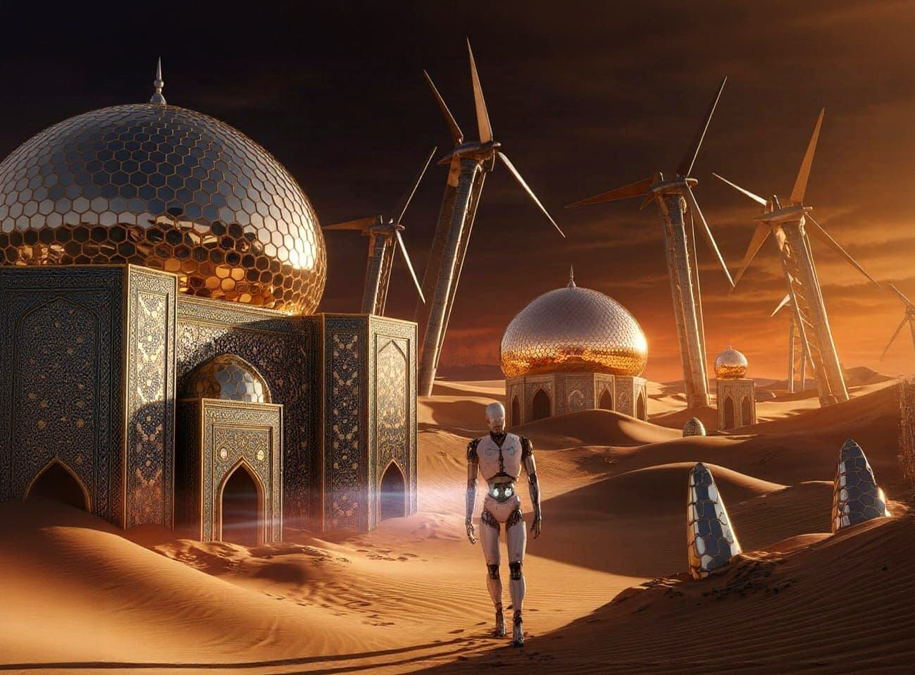 Lost Iranian City in Desert: Dark Fantasy Concept Art