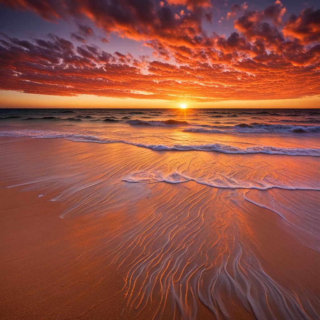 Ningaloo Coast Sunset: High-Resolution Beach Photograph