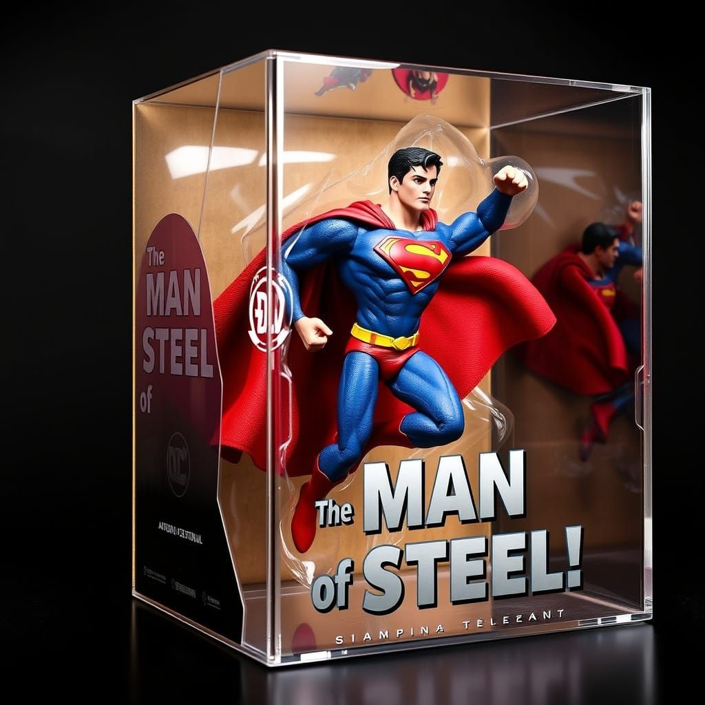Superman Action Figure in Crystal Clear Display Box