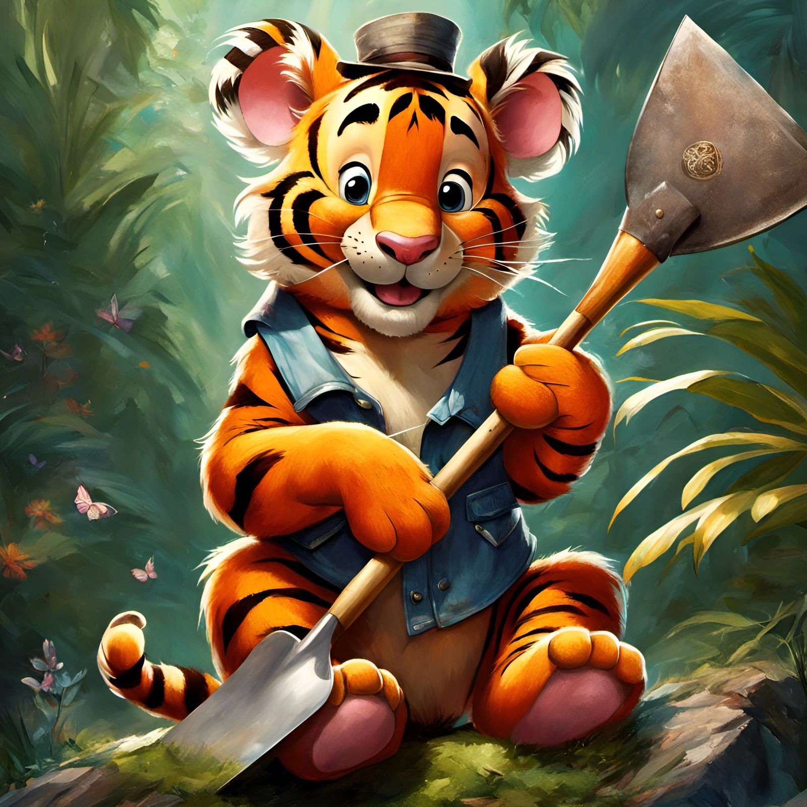 Happy Tigger Portrait in Classical Style