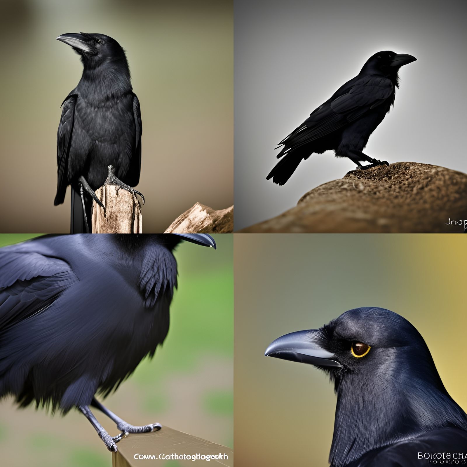 Crow Portrait in Natural Light with Bokeh