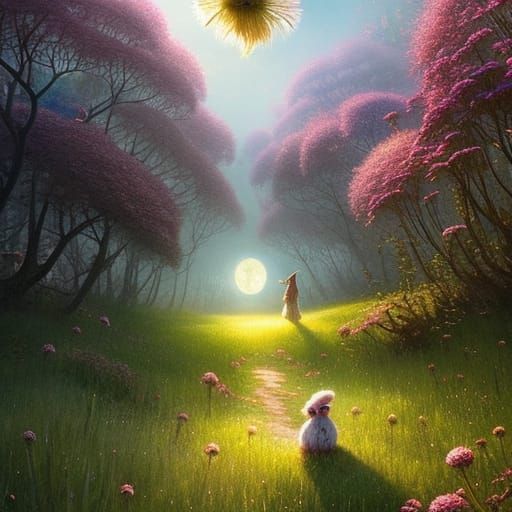 Hyperdetailed Fairycore Dandelion in Watercolor Style