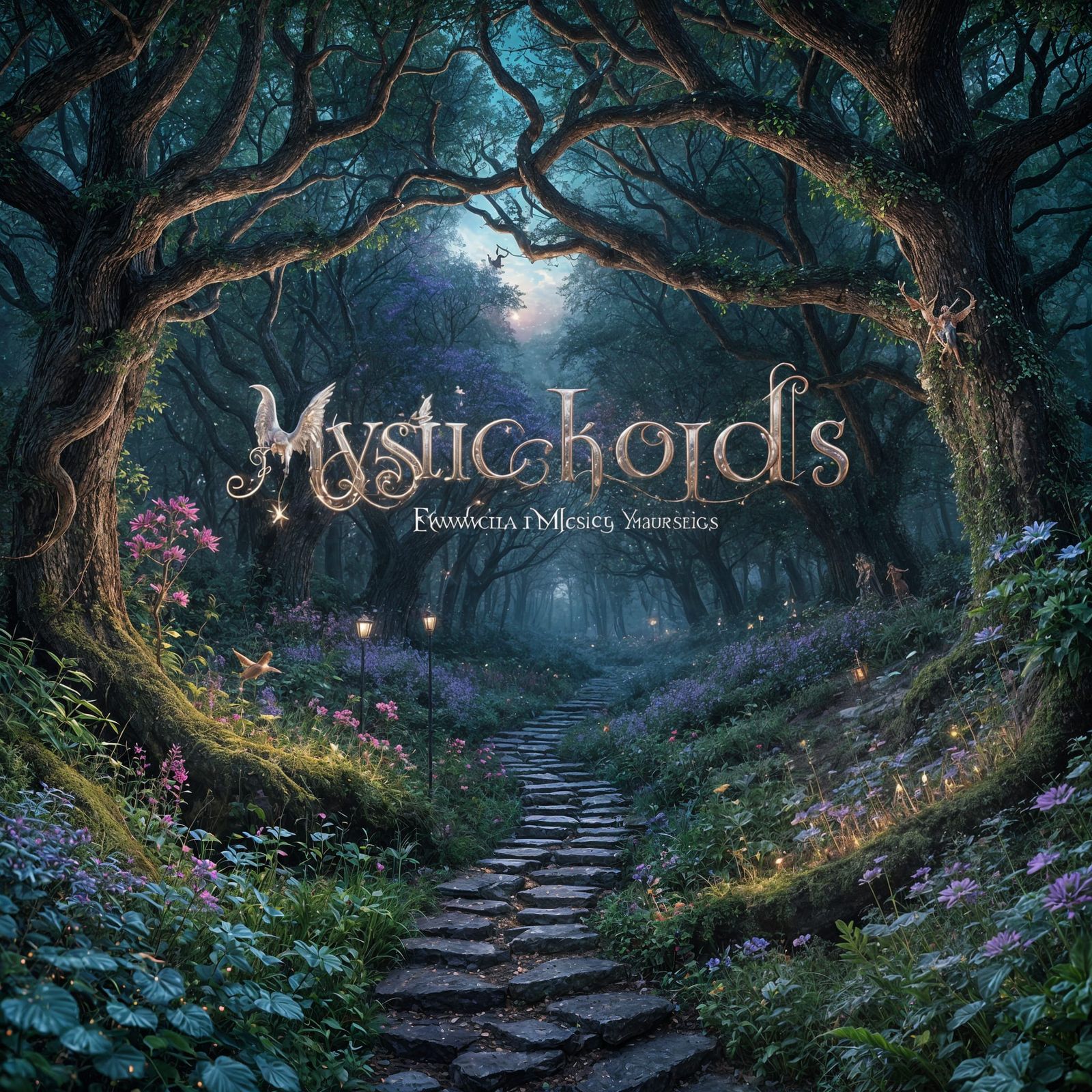 Mystic Chords Album Cover: Enchanted Twilight Forest