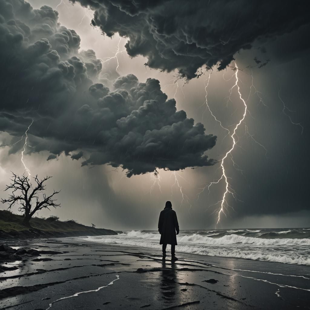Silhouette in Storm: Facing Inner Demons