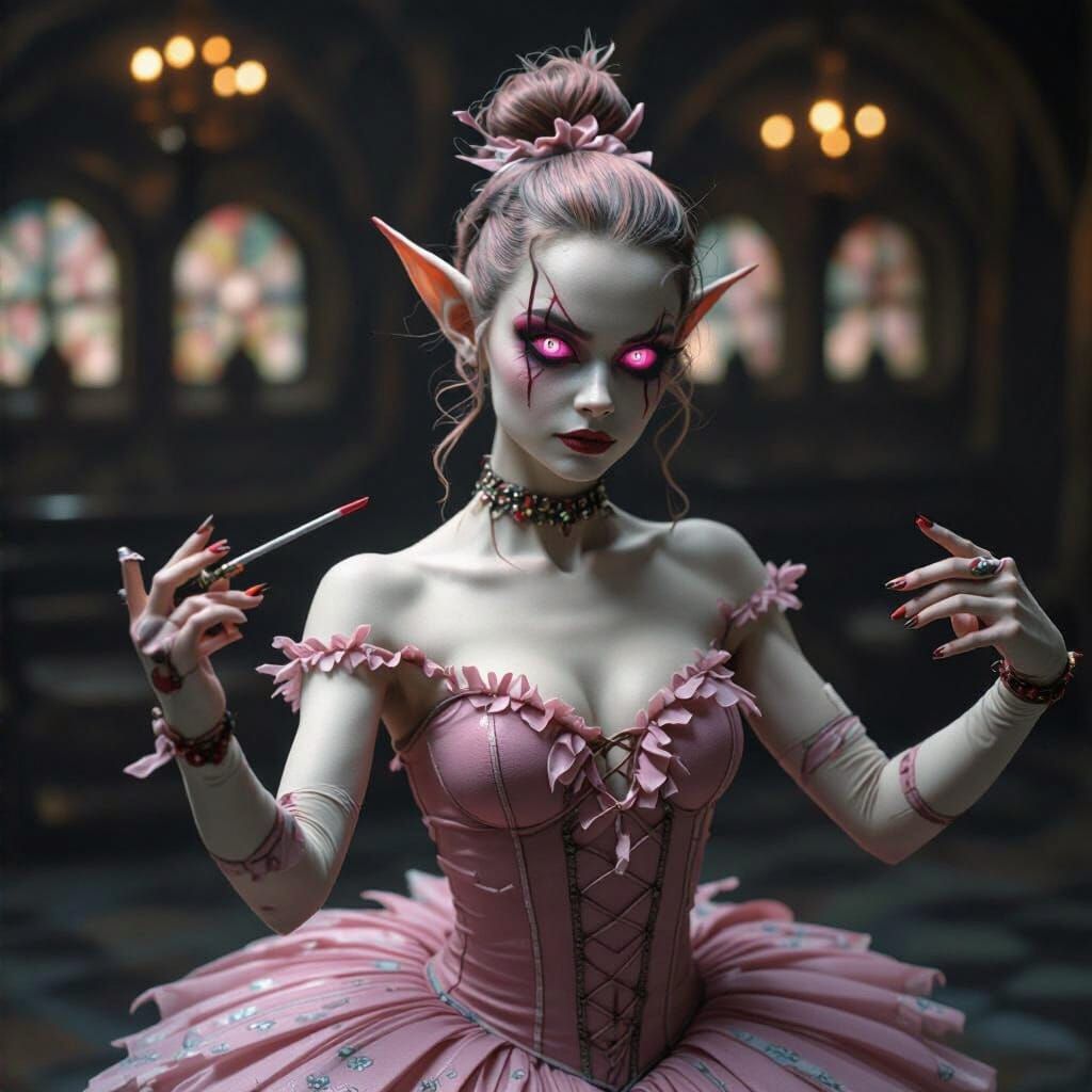 Sinister Goblin Ballerina in Dark Fantasy Style