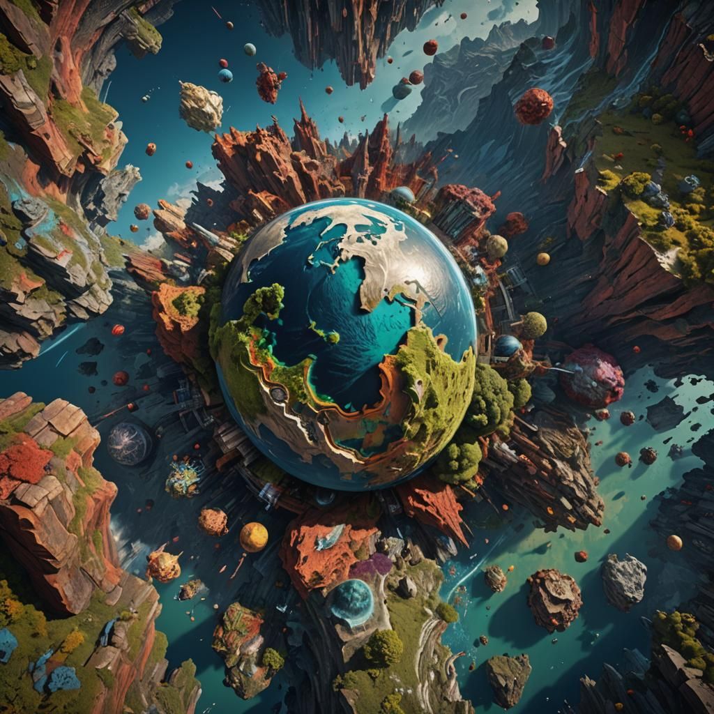 Detailed Matte Painting of Planet Earth in Deep Color