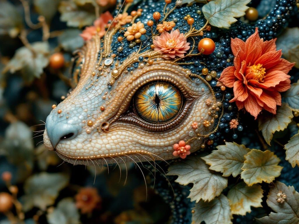 Artist-Laden Soutache Creature with Eyes