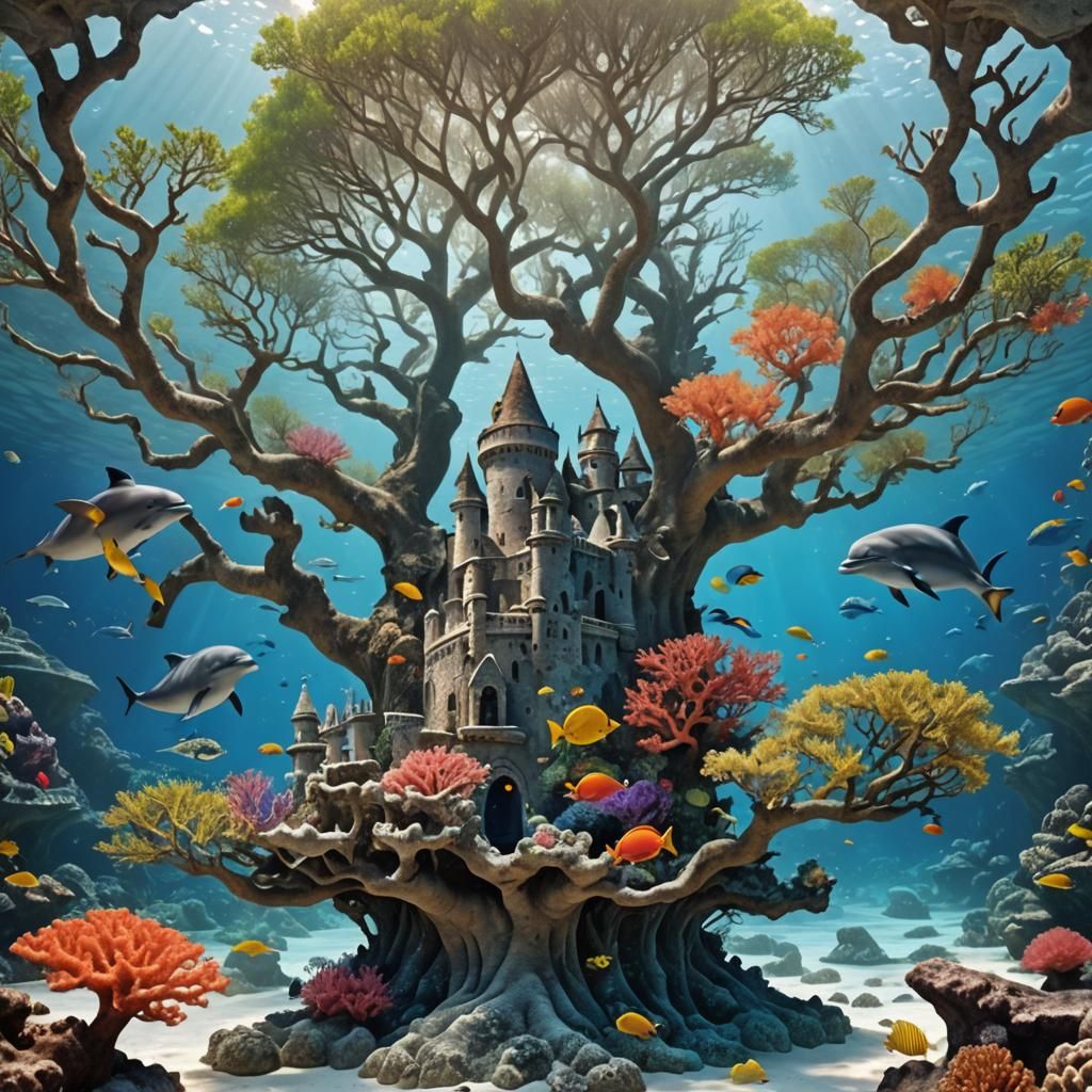 Underwater Tree of Life and Atlantis Castle