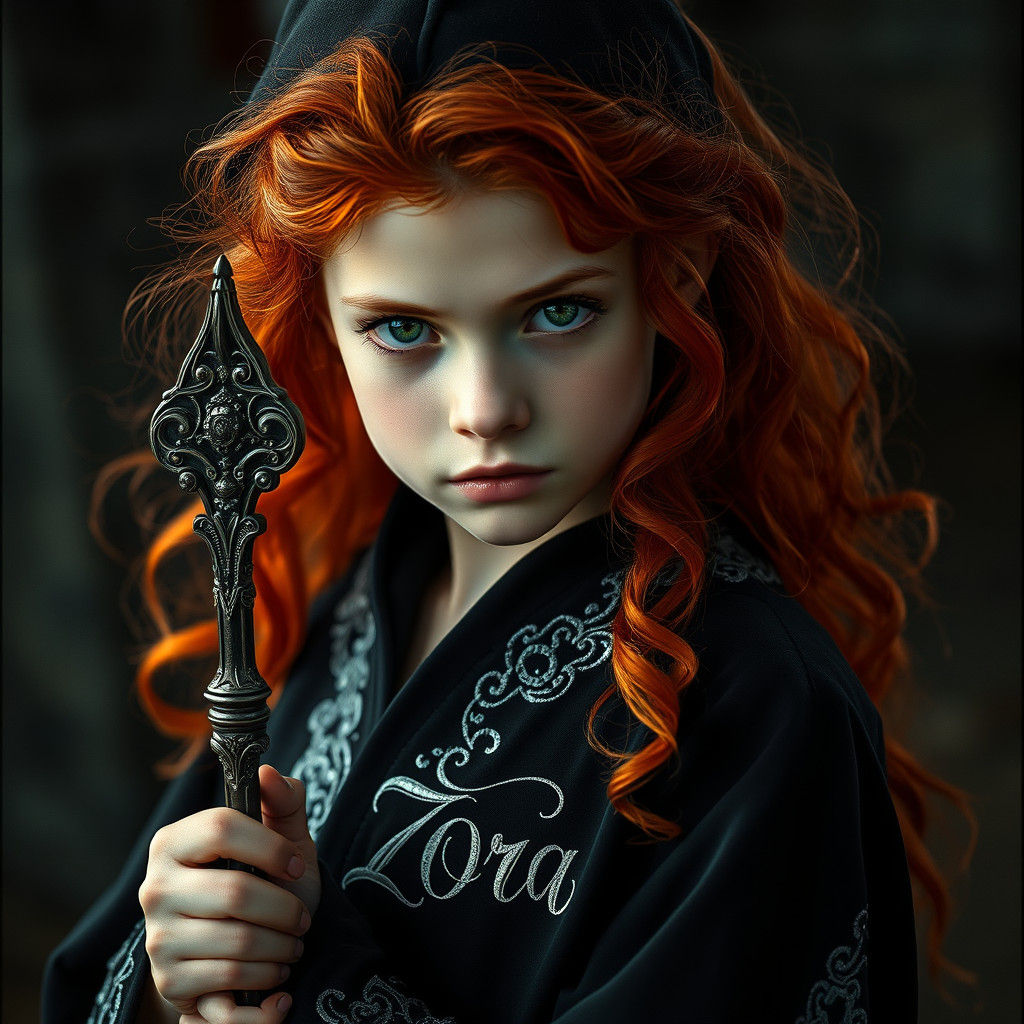 Enchanting Witch with Wand, Cinematic Film Still