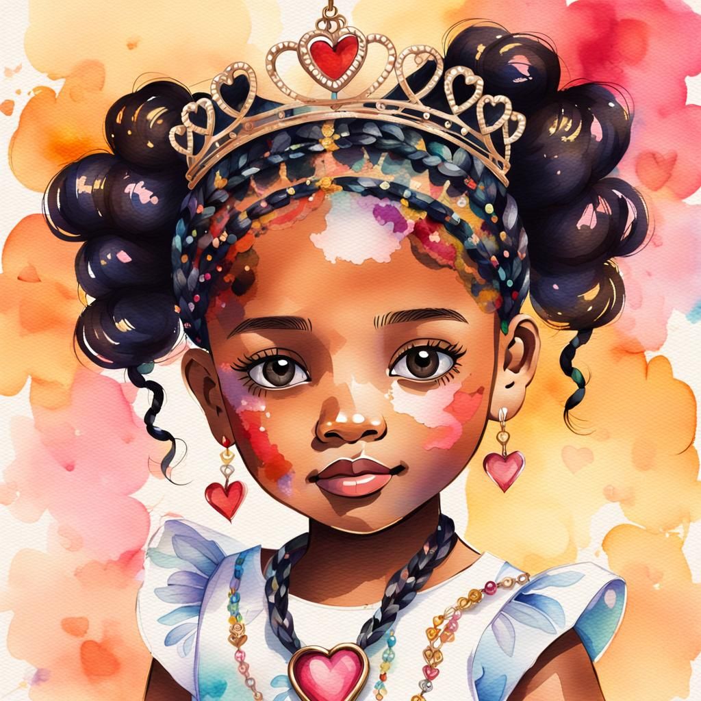 Playful Child Portrait in Vibrant Watercolor Style