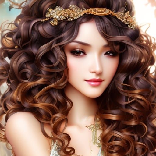 Beautiful Woman Portrait in Hyperdetailed Art Style