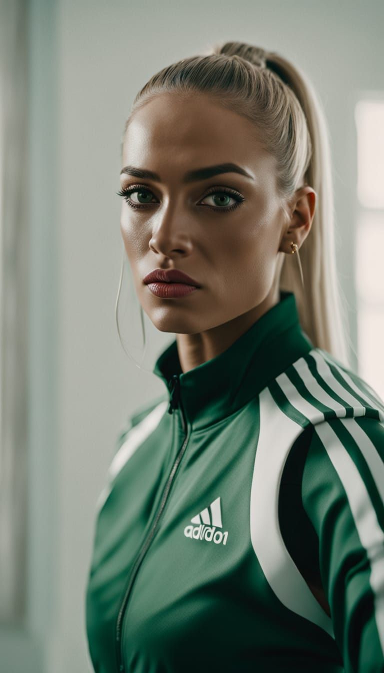 Woman Poses for Selfie in Red Adidas Crop Top