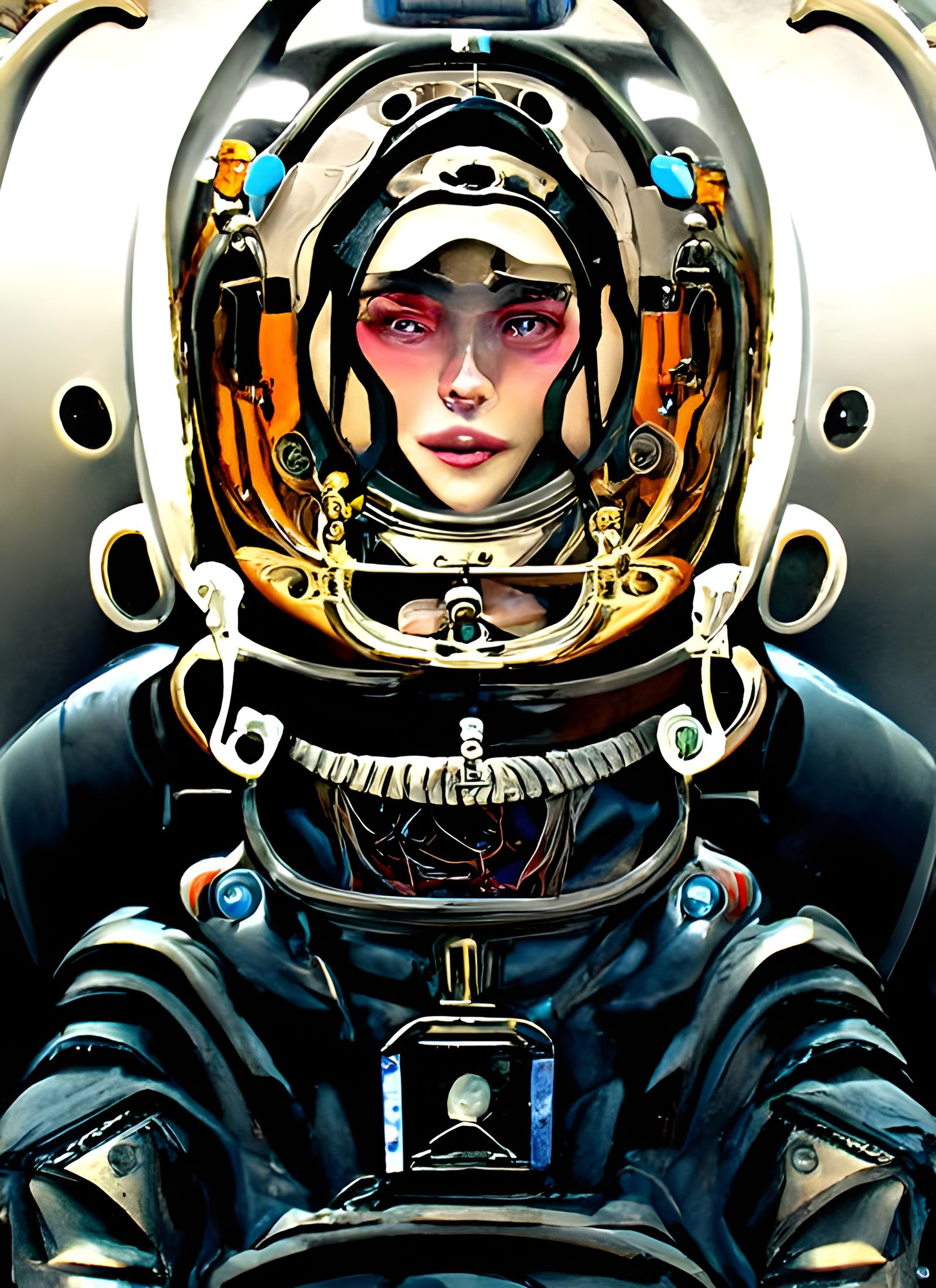Trans-human Astronaut in Stasis Chamber: Digital Art