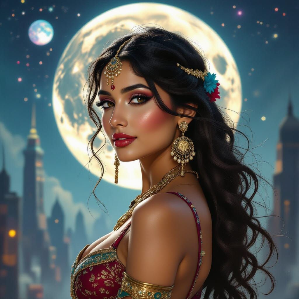 Belly Dancer Portrait in Sci-Fi Orthodox Style