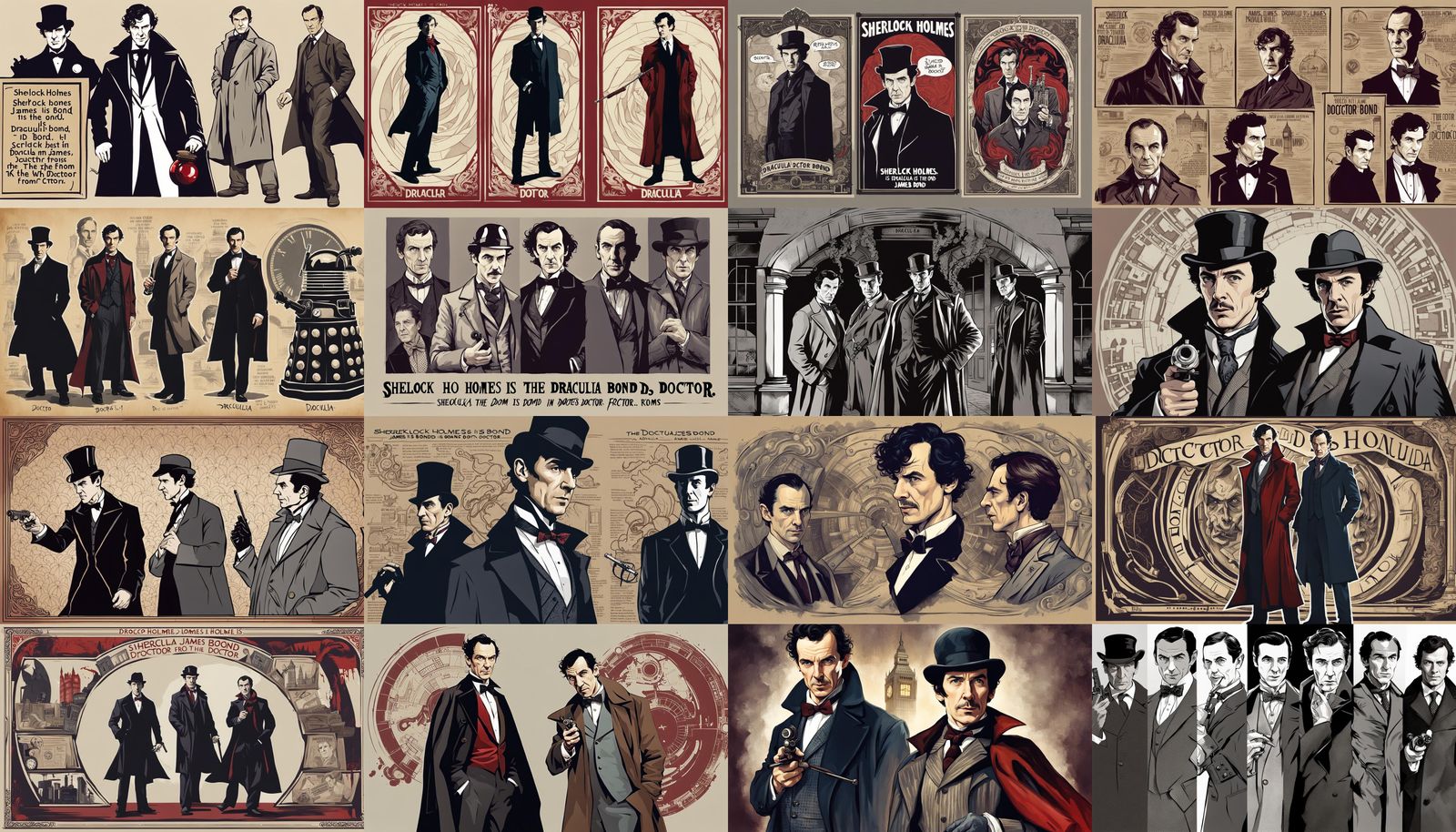Sherlock Holmes as Dracula as James Bond
