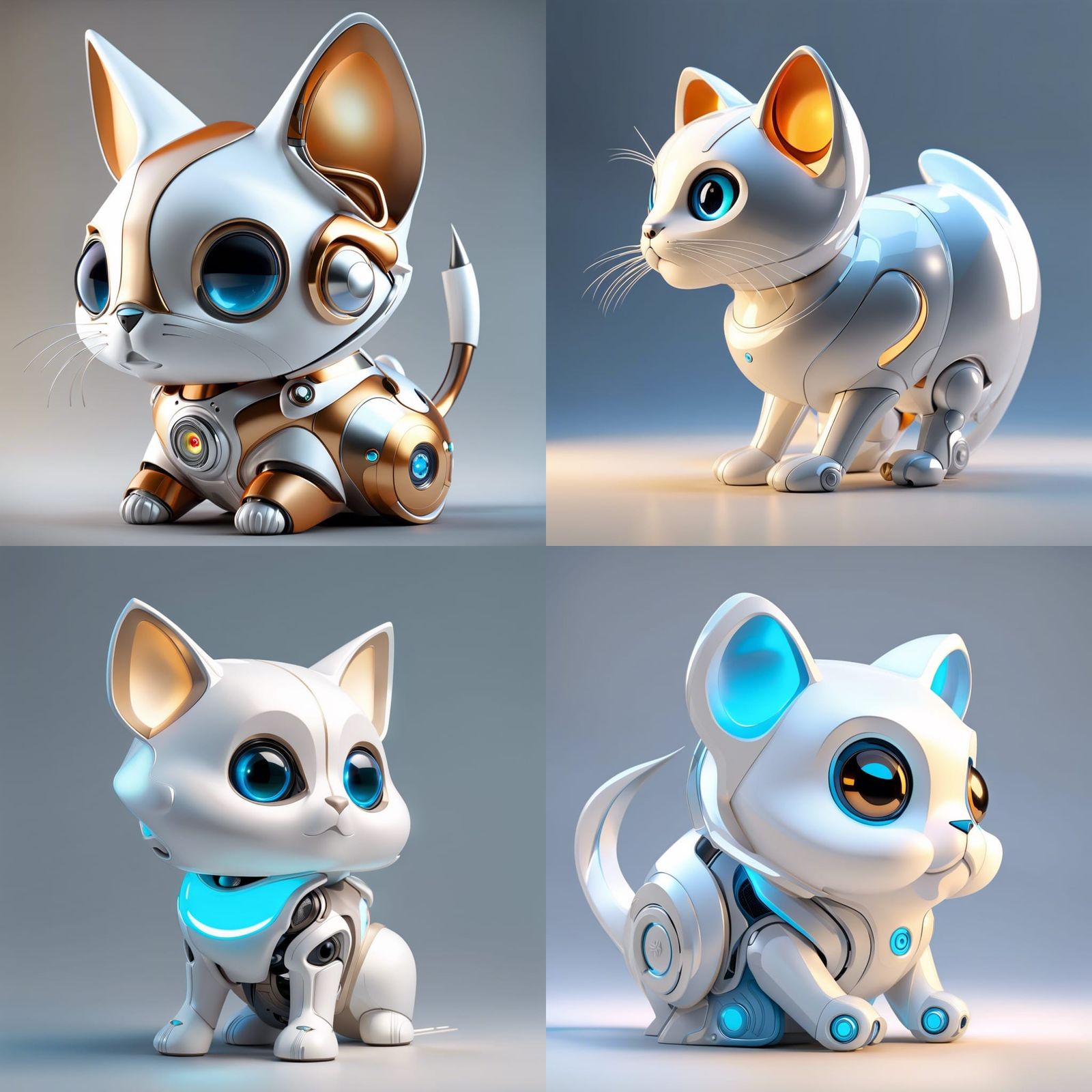 Futuristic Pet Robot: Kitten-Puppy-Teddy Mix