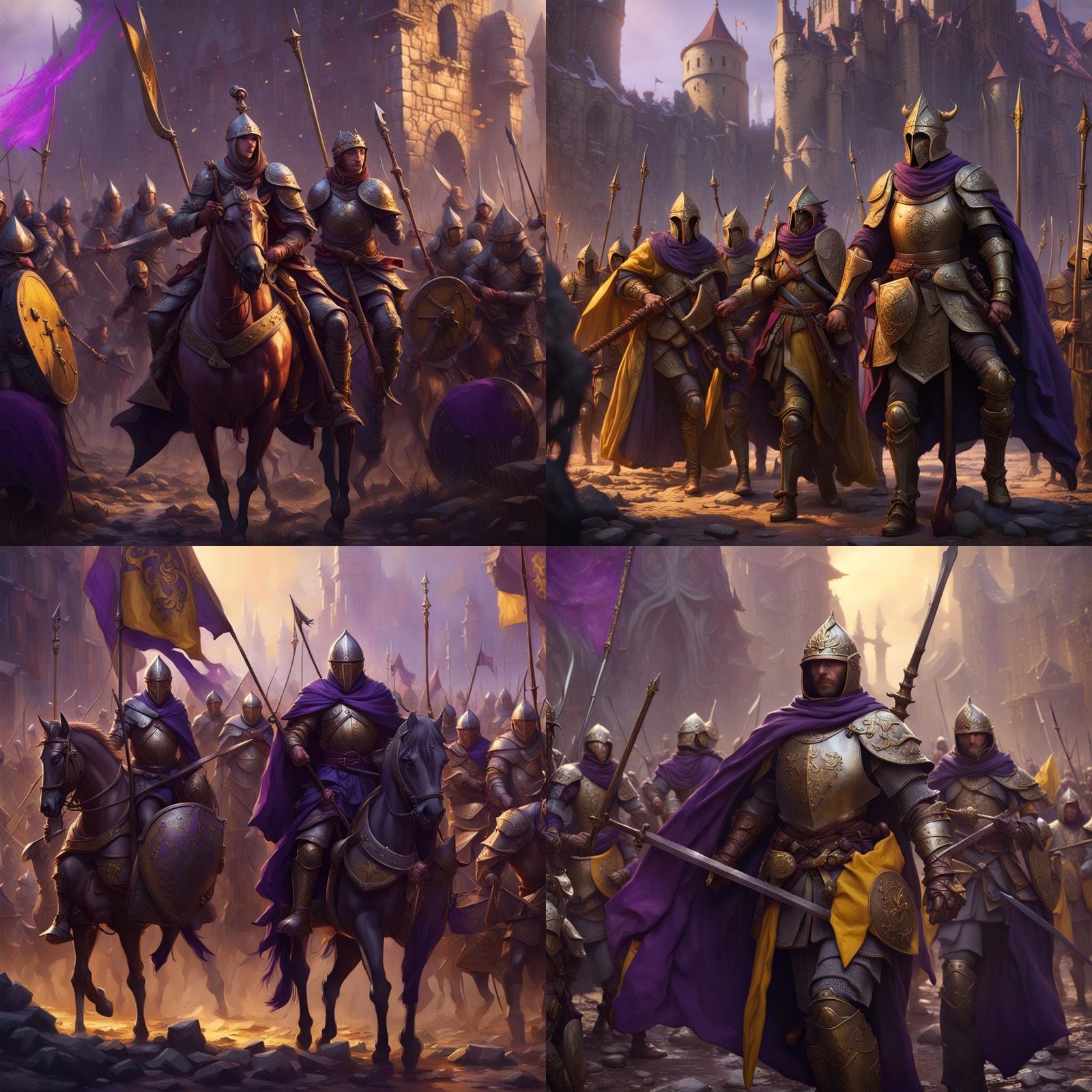 Epic Medieval Army in Dark Fantasy Style