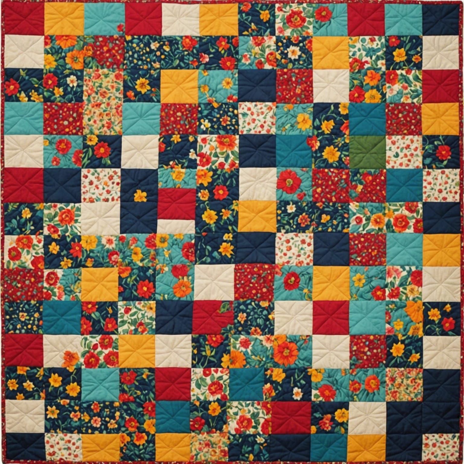 Floral Patchwork Quilt Image